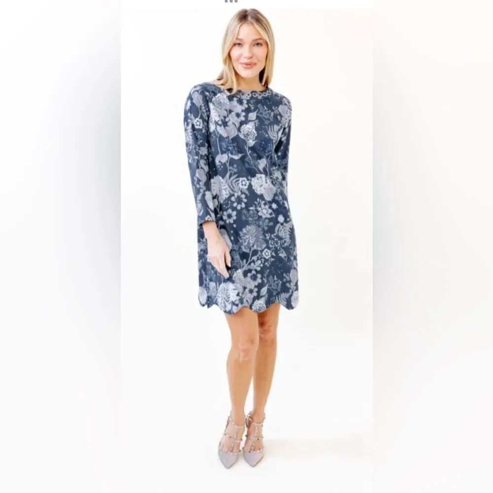 SHERIDAN FRENCH blair dress in wedgewood flourish size M